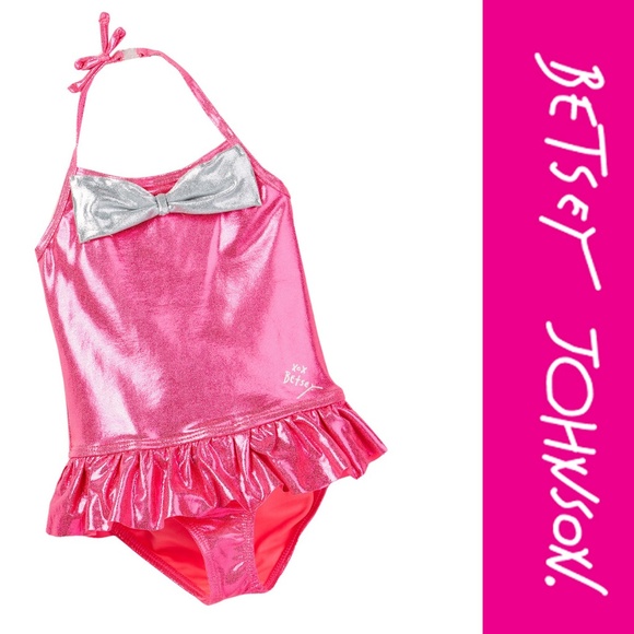Betsey Johnson Other - NWT Betsey Johnson Sparkle Bow 1 Piece Swim 2T